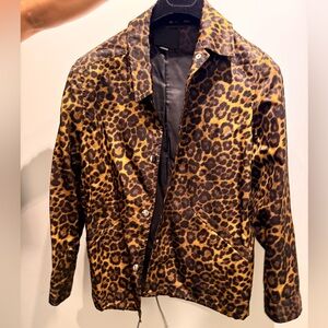 Alexander Wang Leopard Print Button Jacket - Brown & Black